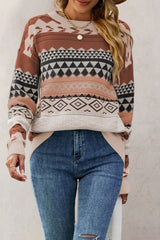 Diamond Jacquard Multi-color Knitted Sweater
