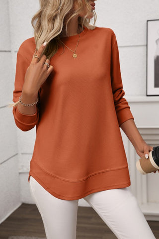 Textured Basic Long Sleeve Top