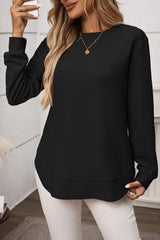 Textured Basic Long Sleeve Top