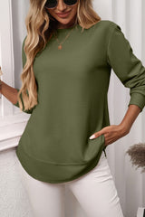 Textured Basic Long Sleeve Top
