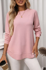 Textured Basic Long Sleeve Top