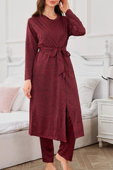 3 Piece Lounge Set Cardigan Top Pants