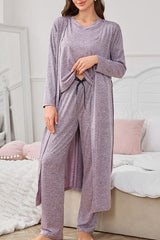 3 Piece Lounge Set Cardigan Top Pants