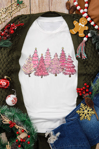 Pink Christmas Trees Tee