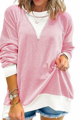 Textured Color Block Sweatshirt