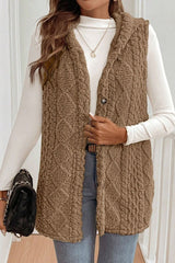 Plush Hooded Sleeveless Vest