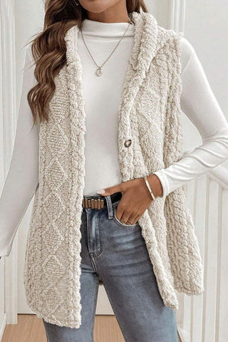 Plush Hooded Sleeveless Vest