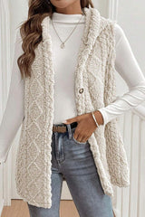 Plush Hooded Sleeveless Vest