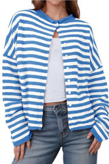 Striped Contrasting Cardigan