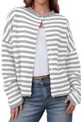 Striped Contrasting Cardigan