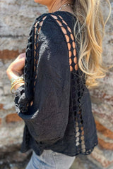 Bat Sleeve Embroidery Cardigan