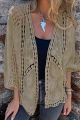 Bat Sleeve Embroidery Cardigan