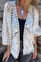 Bat Sleeve Embroidery Cardigan