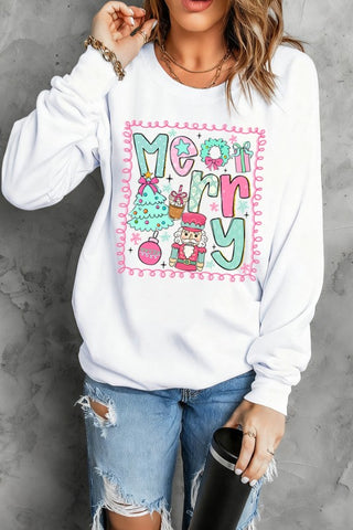 Merry Christmas Fashion Cotton Blend Sweatshirt