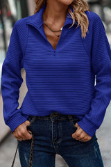 Zip Front Collar Top