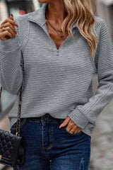 Zip Front Collar Top