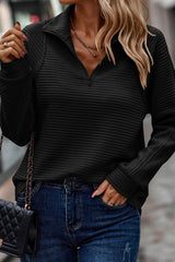Zip Front Collar Top