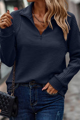 Zip Front Collar Top