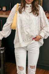 Camo Mock Neck Baggy Sweatshirt