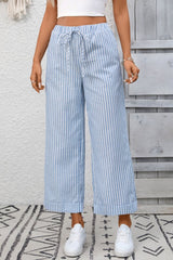 Striped Cropped Pants