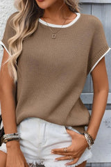 Colorblock Crewneck Knit Top