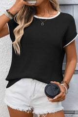 Colorblock Crewneck Knit Top