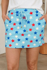 Patriotic Star Drawstring Skort