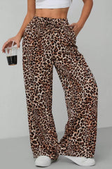 Leopard Print Straight Leg Pants