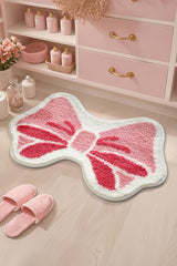 Coquette Bow Plush Microfiber Absorbent Bath Mat