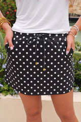Polka Dot High Waist Skort