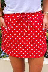 Polka Dot High Waist Skort