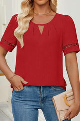 Keyhole Short Sleeve Top
