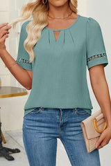 Keyhole Short Sleeve Top
