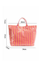 Glossy Striped Large Tote Bag