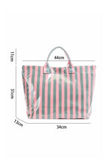 Glossy Striped Large Tote Bag