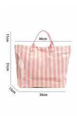 Glossy Striped Large Tote Bag
