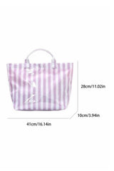 Glossy Striped Large Tote Bag