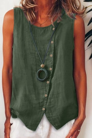 Button Detail Sleeveless Top