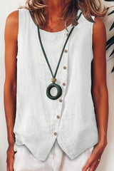 Button Detail Sleeveless Top
