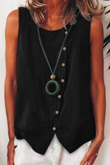 Button Detail Sleeveless Top
