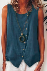 Button Detail Sleeveless Top