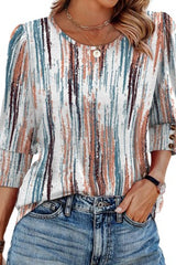 Round Neck Button Sleeve Top