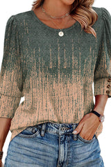 Round Neck Button Sleeve Top