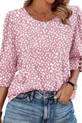 Round Neck Button Sleeve Top