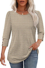 Round Neck Button Sleeve Top