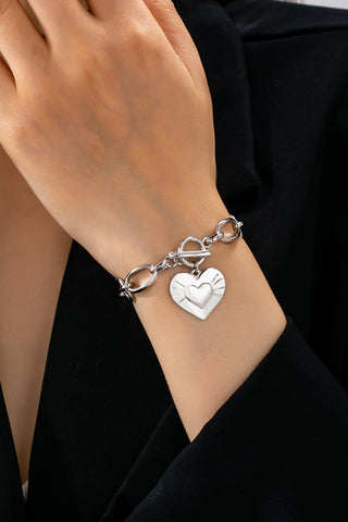Chunky Heart Statement Toggle Bracelet