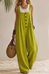 Sleeveless Wide Shoulder Strap Jumpsuit
