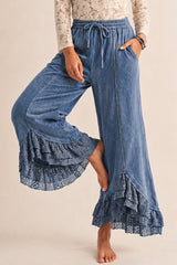 Romantic Lace Mineral Wash Whisper Wide Leg Pants