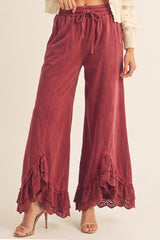 Romantic Lace Mineral Wash Whisper Wide Leg Pants
