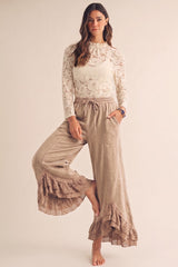 Romantic Lace Mineral Wash Whisper Wide Leg Pants